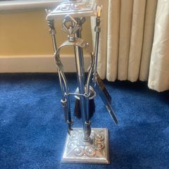 Vintage 50's 4 pce Chrome Companion Set on Stand