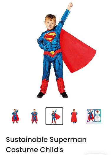 Brand New DC Superman Costume - Jumpsuit & Cape - Size - 7-8 Years - RRP - 29.99