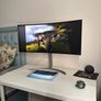 Lg 34 inch ulta wide monitor. With table included.and BachMann extension adapter. Image 4