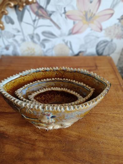 Vintage Ceramic Art Pottery Nest of Bowls x 3