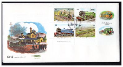 1984 Ireland 150th Anniversary of Irish Railways Commemorative Stamps Miniature Sheet First Day Cover (FDC)
