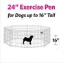 NEW SALE | 8 Panel Playpen Suitable for Dogs/Puppies/Cats & Rabbits foldable ideal for Indoor/Outdoor use puppy play pen (61cm, Black) Image 4