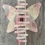 Iridescent White, Cream and Pink Long Butterfly Claw Clips Image 7