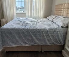 Double divan bed base + headboard (no mattress) good condition