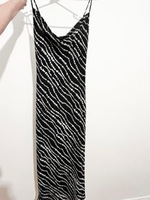 Dynamite Estera Cowl Neck Slip Maxi Dress Navy color / XS