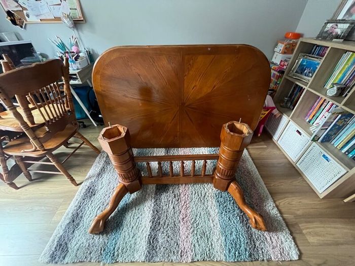 Solid Wood Dining Table + 4 Matching Chairs