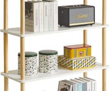 4 Tier Wooden Open Bookcase Modern Freestanding Bookshelf Storage Organizer,Multifunctional Display Stand for Bedroom, Living Room and Home Office, Storage Cabinet,White