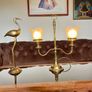 Vintage Repro Double Arm Student Library Desk Lamp Brass Finish 1970s Image 9