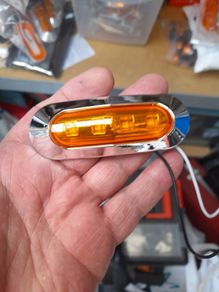 5pcs Ultra-Bright 4-LED Side Marker Lights with Chrome Bezel, 12V-24V