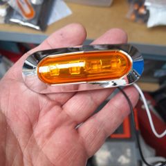 5pcs Ultra-Bright 4-LED Side Marker Lights with Chrome Bezel, 12V-24V