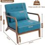 Armchair Living Room Comfy Arm Chair Reading Chair Bedroom Relax Accent Chairs with Wood Frame, Teal Image 2