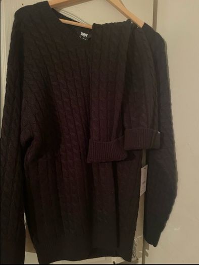DKNY Black knit jumper and leg warmers size XL