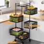 rotating storage rack bathroom stand rack Vegetable Rack Fruit Rack Used for Home Kitchen Office Bathroom Living Room Storage No Need to Install 5 Tier Image 2