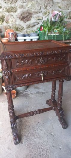 Antique ladies french seweing Chest oak early 1930s  Beautiful
