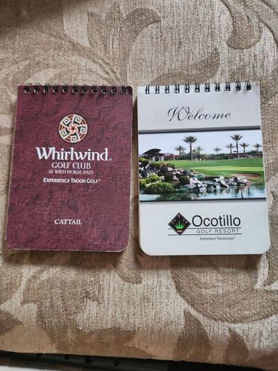 Golf Yardage Book X 2 . Whirlwind Golf Club At Horses Pass And Ocotillo Golf Resort Arizona.  Both In Very Good Condition.