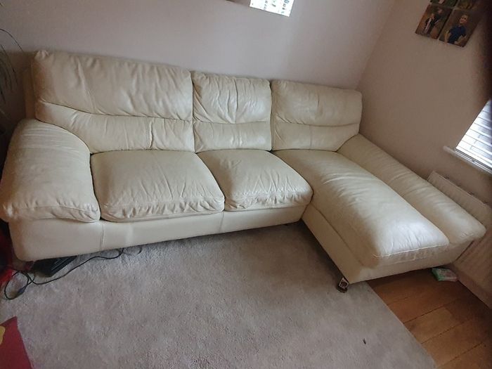 Cream leather couch