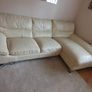 Cream leather couch Image 2