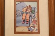 Vintage deMille Instahang Framed Print Cozy Child Sleeping 17cm x 19.5cm