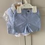M&S 4 piece formal baby outfit (shorts, short sleeve shirt, dickie bow, waistcoat) Image 2