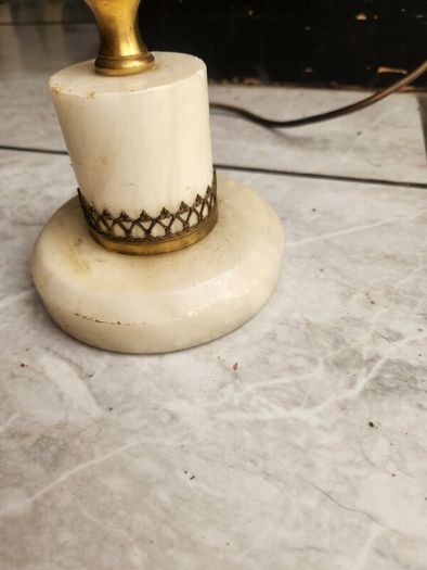 onxy and brass table lamp. 14 inches high