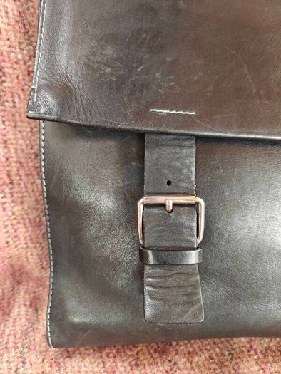 Quality Mens Leather Parisian Lancel Black Satchel Bag