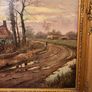 Large French oil painting in antique frame Image 7
