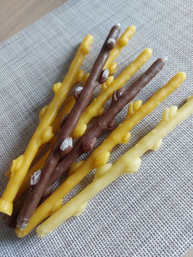 Willow branch candles. Set of 3 candles