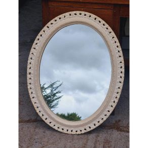 Ornate White Mirror KAS849
