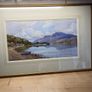 Vintage watercolour Painting Lake & Mountain Scene Image 3
