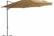 Cantilever Umbrella with Steel Pole Taupe 300 cm
