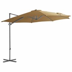 Cantilever Umbrella with Steel Pole Taupe 300 cm