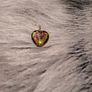 Multi colored heart pendant with wire wrap Image 2