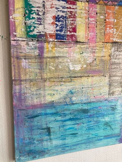 Original Art - Auction - Irish Coastal Aesthetic Original Painting 60cm