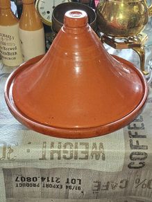 Very Large Authentic Moroccan Clay Tagine Pot Traditional Conical Ceramic Cookware, Bring the flavors of North Africa right into your kitchen