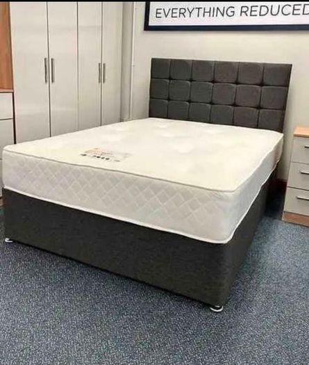 New Stylish Double 4ft, 4ft6, King 5ft And 6ft Superking Sizes Divan Beds Instock. Drawers And Optional Tufted Mattresses Available. Free Delivery