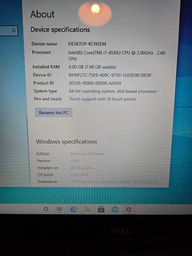 15" Dell Inspiron Laptop.  Intel Core i7, 3.1GHz, 8GB RAM, 1TB Hard Drive.  Touchscreen.