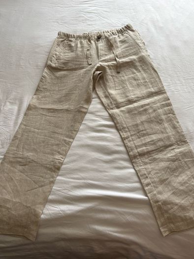 BRAND NEW - Men's cream linen pants, large