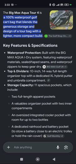 Big Max Aqua Tour 4 Golf Bag