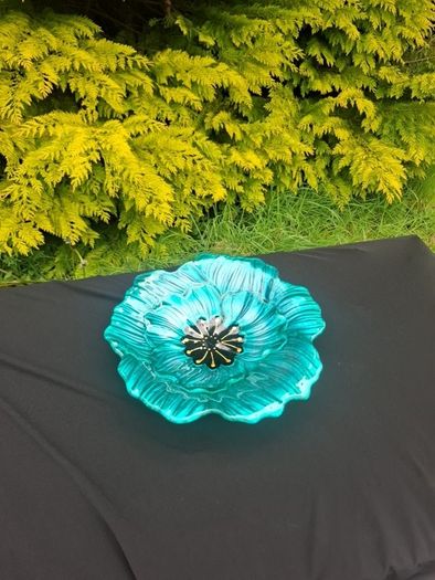 Floral glass fruit plate postage possible