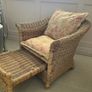 Wicker Armchair with Slide-Out Ottoman Image 3