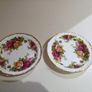 Butter Pat / Coaster x 2 Royal Albert Old Country Roses Bone China Image 2
