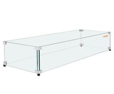 Glass Wind Guard for Rectangular Fire Pit Table 798 x 317 x 165 mm, 8mm Thick and Sturdy