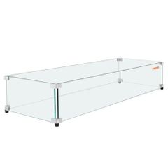 Glass Wind Guard for Rectangular Fire Pit Table 798 x 317 x 165 mm, 8mm Thick and Sturdy