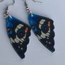 Blue Pansy Butterfly Wing Earrings Image 3