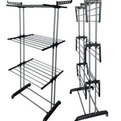 4 Tier Foldable Clothes Airer Drying Rack with Wheels