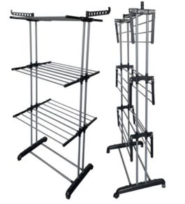 4 Tier Foldable Clothes Airer Drying Rack with Wheels