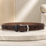 Premium Embossed Genuine Leather Belt Stylish Vintage Designer Belt Durable Formal & Casual Waist Belt Image 2