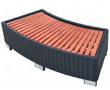 Spa Step Poly Rattan 92x45x25 cm Black
