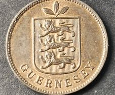 Guernesey 1911 Excellent 1 Double H coin