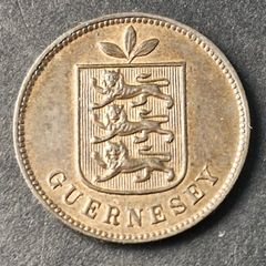 Guernesey 1911 Excellent 1 Double H coin